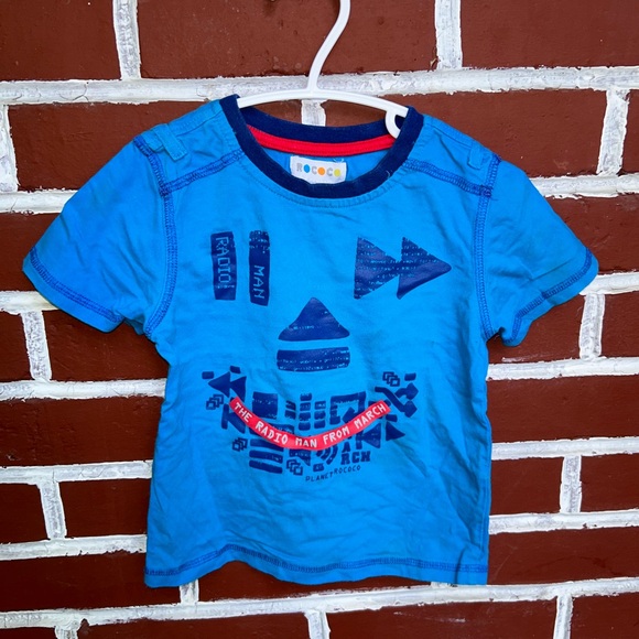 Rococo | blue graphic short sleeve t-shirt | size 2 - Picture 1 of 5